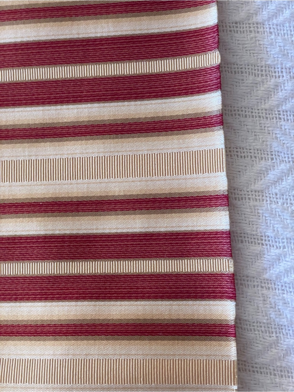 Burgundy Cream Gold Striped Woven Decorator Fabric 57” x 37” - Picture 5 of 7